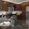 a kitchen with a stainless steel counter